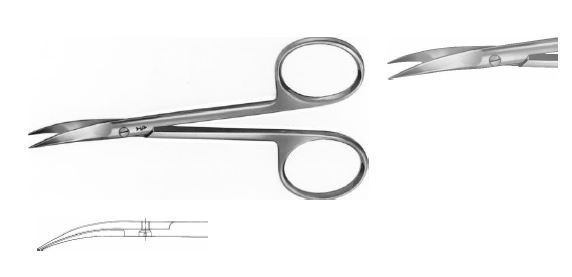 ОЧНІ НОЖИЦІ ВИГНУТІ Г/Г 95MM